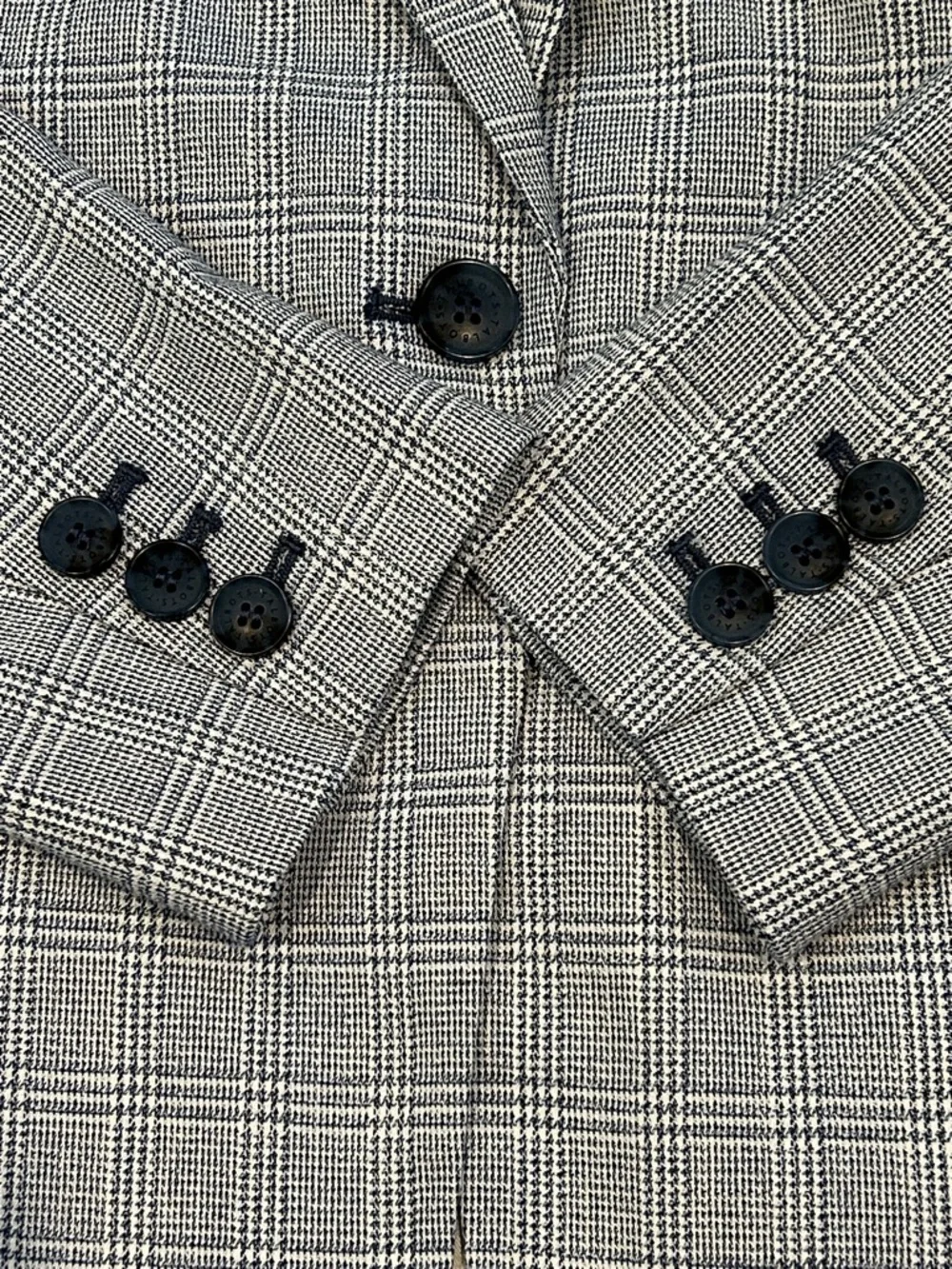 Talbots Spring Glen Plaid Blazer Jacket size 6 Blue White Preppy Office